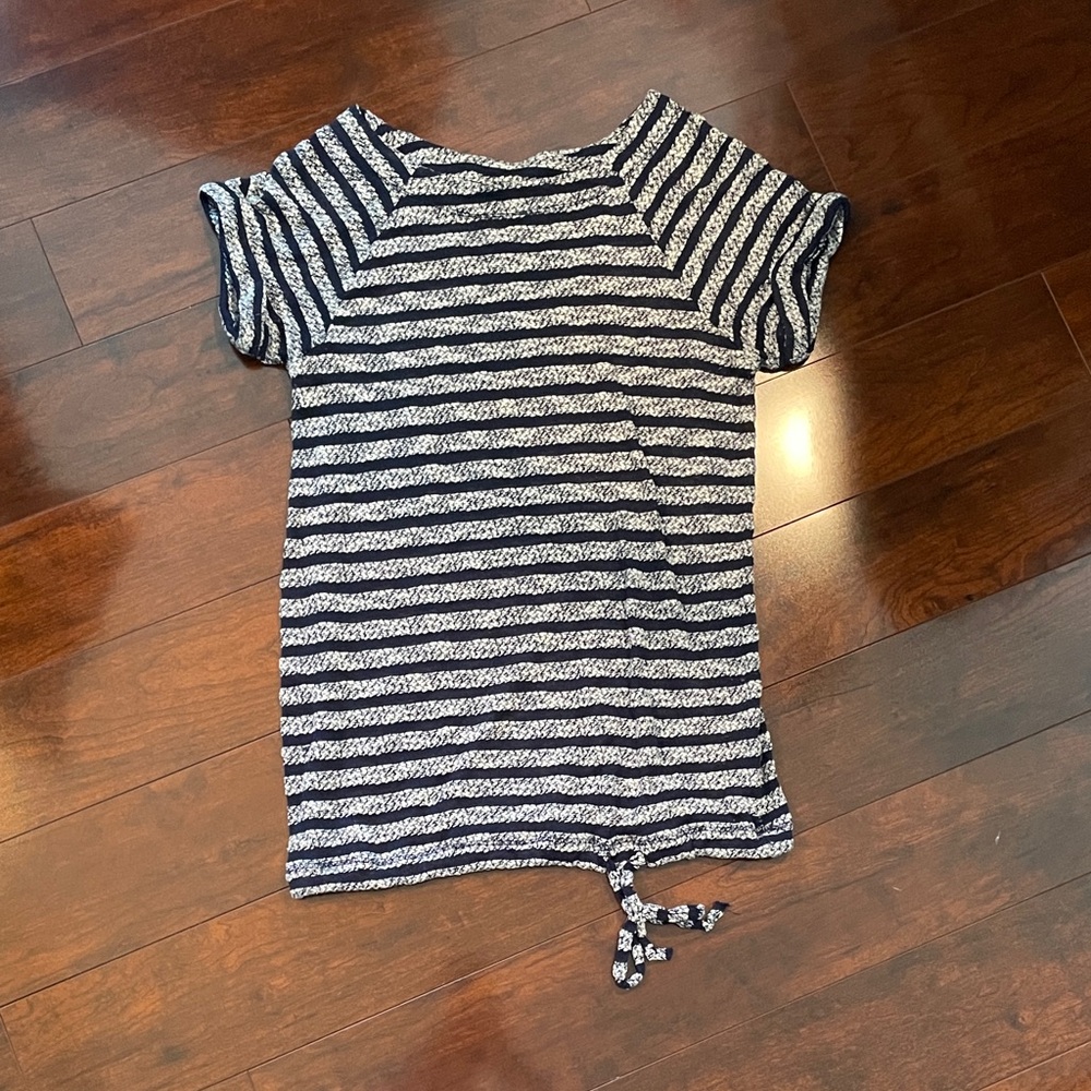 The Limited Navy and White Knit Top